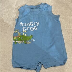 5/$30 Blue Baby Romper with Crocodile Print